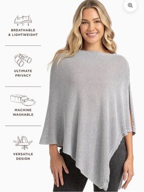 We are Amma - Gray Cocoon Shawl for Nursing / Breastfeeding